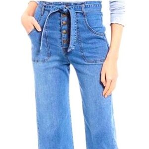 Chelsea & Violet Belted Paper Bag Jeans Size 26
